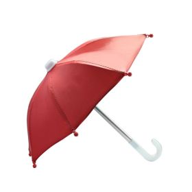 Motorcycle Bicycle Mobile Phone Holder Umbrella, Portable Waterproof Anti-permeability Mini Umbrella Smartphone Motorcycle Decoration Accessories (Color: Red)