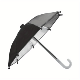 Motorcycle Bicycle Mobile Phone Holder Umbrella, Portable Waterproof Anti-permeability Mini Umbrella Smartphone Motorcycle Decoration Accessories (Color: black)