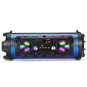 Bluetooth Speaker A28 Portable Wireless Stereo Bass Subwoofer Karaoke Party Speakers with RGB LED Light Support FM Radio TF Card (Color: Blue, Ships From: China)