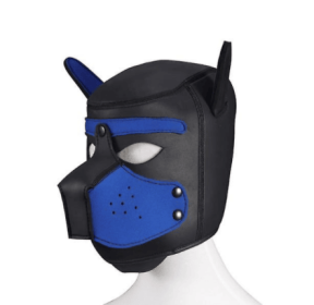 Dog Masque With Ears Soft Rubber Animal Dog Masks Full Head Puppy Masque (Color: Blue)