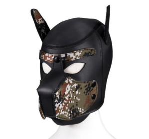 Dog Masque With Ears Soft Rubber Animal Dog Masks Full Head Puppy Masque (Color: camouflage color)
