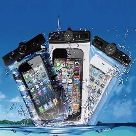AQUA POUCH - Waterproof Pouch for your Smartphone and your Essentials 2 - Pack (Color: Red)